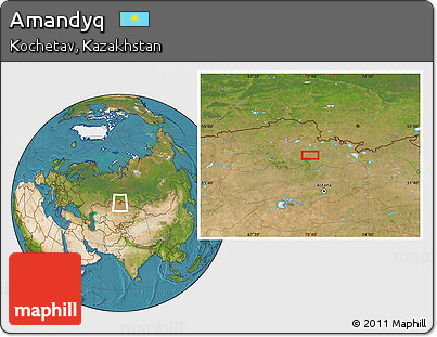Satellite Location Map of Amandyq