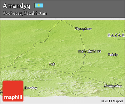 Physical Panoramic Map of Amandyq