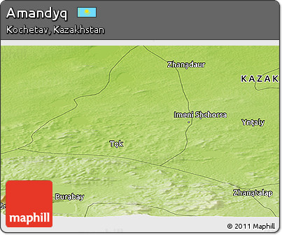 Physical Panoramic Map of Amandyq