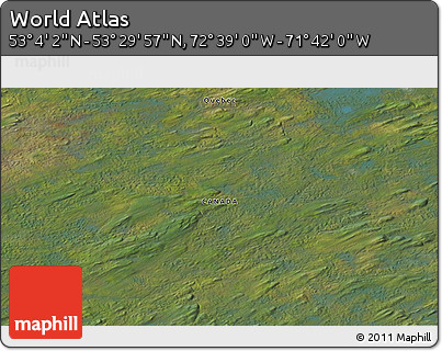 Satellite 3D Map of the Area around 53° 17' 0" N, 72° 10' 30" W