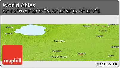 Physical Panoramic Map of the Area around 53° 17' 0" N, 74° 1' 30" E