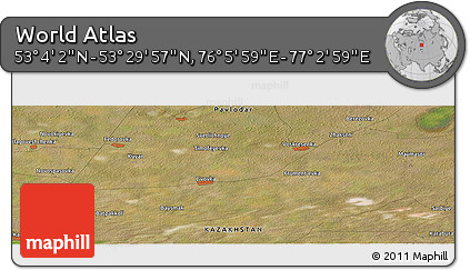 Satellite Panoramic Map of the Area around 53° 17' 0" N, 76° 34' 29" E