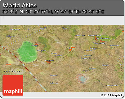 Satellite 3D Map of the Area around 53° 17' 0" N, 78° 16' 30" E