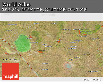 Satellite 3D Map of the Area around 53° 17' 0" N, 78° 16' 30" E