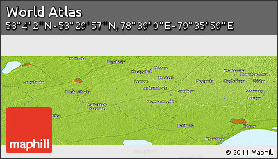 Physical Panoramic Map of the Area around 53° 17' 0" N, 79° 7' 30" E