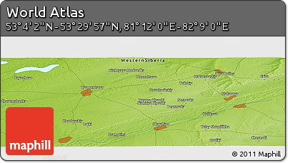 Physical Panoramic Map of the Area around 53° 17' 0" N, 81° 40' 30" E