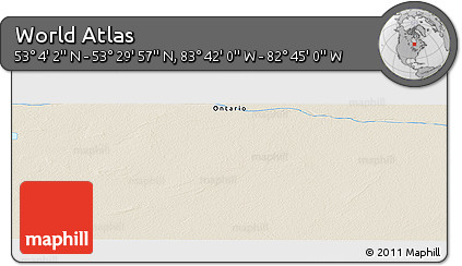 Shaded Relief Panoramic Map of the Area around 53° 17' 0" N, 83° 13' 29" W