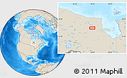 Shaded Relief Location Map of the area around 53° 17' 0" N, 84° 4' 29" W