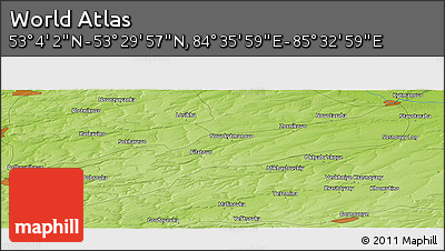 Physical Panoramic Map of the Area around 53° 17' 0" N, 85° 4' 29" E