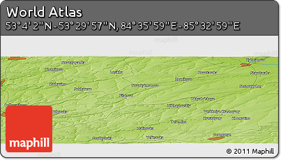 Physical Panoramic Map of the Area around 53° 17' 0" N, 85° 4' 29" E