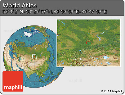 Satellite Location Map of the Area around 53° 17' 0" N, 89° 19' 29" E