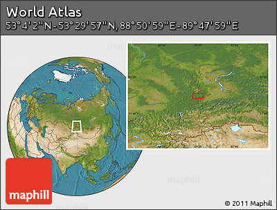 Satellite Location Map of the Area around 53° 17' 0" N, 89° 19' 29" E