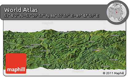 Satellite Panoramic Map of the Area around 53° 17' 0" N, 89° 19' 29" E