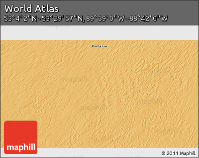 Political 3D Map of the Area around 53° 17' 0" N, 89° 10' 30" W
