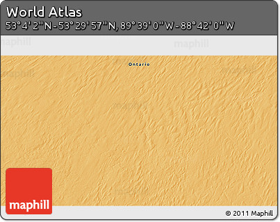 Political 3D Map of the Area around 53° 17' 0" N, 89° 10' 30" W