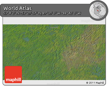 Satellite 3D Map of the Area around 53° 17' 0" N, 89° 10' 30" W