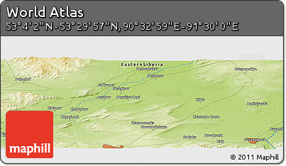 Physical Panoramic Map of the Area around 53° 17' 0" N, 91° 1' 30" E