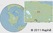 Savanna Style Location Map of the area around 53° 17' 0" N, 93° 25' 30" W, hill shading