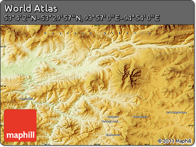 Physical Map of the Area around 53° 17' 0" N, 94° 25' 30" E
