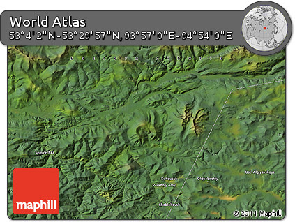 Satellite Map of the Area around 53° 17' 0" N, 94° 25' 30" E