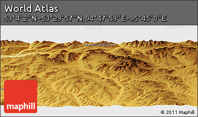 Physical Panoramic Map of the Area around 53° 17' 0" N, 95° 16' 30" E