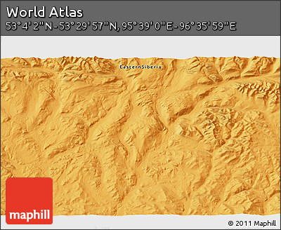 Political 3D Map of the Area around 53° 17' 0" N, 96° 7' 30" E