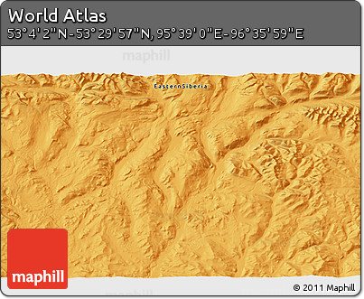 Political 3D Map of the Area around 53° 17' 0" N, 96° 7' 30" E