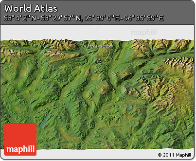Satellite 3D Map of the Area around 53° 17' 0" N, 96° 7' 30" E