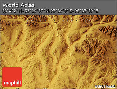 Physical Map of the Area around 53° 17' 0" N, 96° 7' 30" E