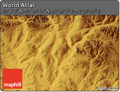Physical Map of the Area around 53° 17' 0" N, 96° 7' 30" E
