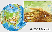 Physical Location Map of the area around 53° 17' 0" N, 96° 58' 29" E