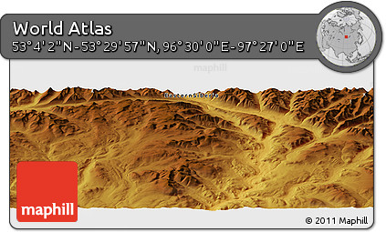 Physical Panoramic Map of the Area around 53° 17' 0" N, 96° 58' 29" E