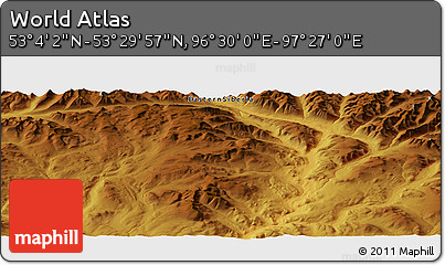 Physical Panoramic Map of the Area around 53° 17' 0" N, 96° 58' 29" E