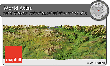 Satellite Panoramic Map of the Area around 53° 17' 0" N, 96° 58' 29" E