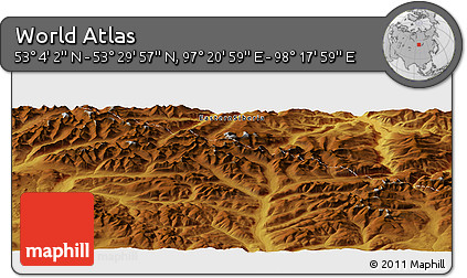 Physical Panoramic Map of the Area around 53° 17' 0" N, 97° 49' 29" E