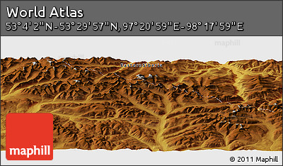 Physical Panoramic Map of the Area around 53° 17' 0" N, 97° 49' 29" E