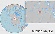 Gray Location Map of the area around 53° 40' 8" N, 106° 10' 30" W, hill shading
