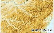 Physical Map of the area around 53° 40' 8" N, 107° 10' 30" E