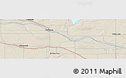 Shaded Relief Panoramic Map of the area around 53° 40' 8" N, 110° 25' 30" W