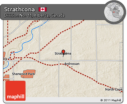 Shaded Relief 3D Map of Strathcona