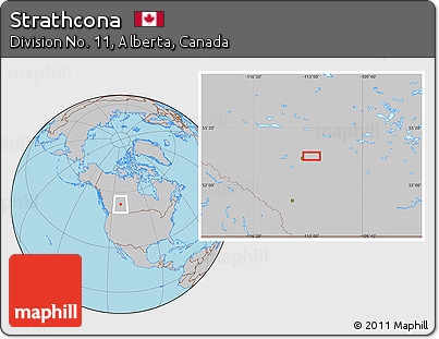 Gray Location Map of Strathcona
