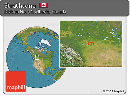 Satellite Location Map of Strathcona
