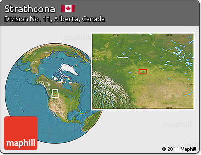 Satellite Location Map of Strathcona