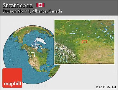 Satellite Location Map of Strathcona
