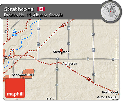 Shaded Relief Map of Strathcona