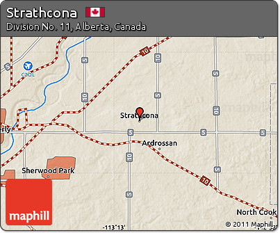 Shaded Relief Map of Strathcona
