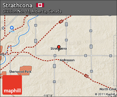Shaded Relief Map of Strathcona