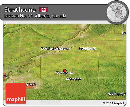 Satellite Panoramic Map of Strathcona