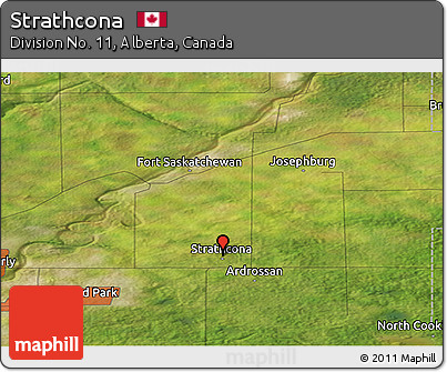 Satellite Panoramic Map of Strathcona