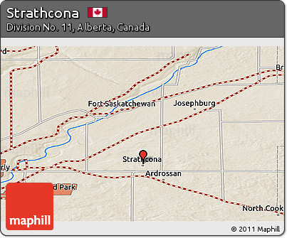 Shaded Relief Panoramic Map of Strathcona